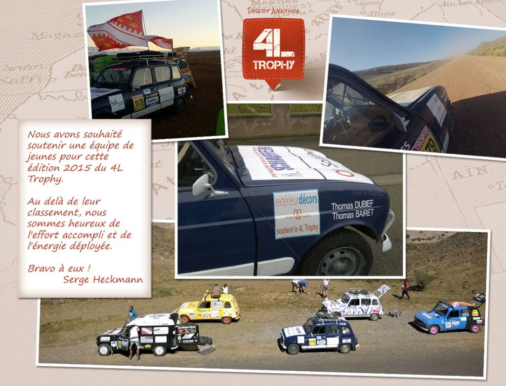 Extérieur décors soutient une équipe au rallye 