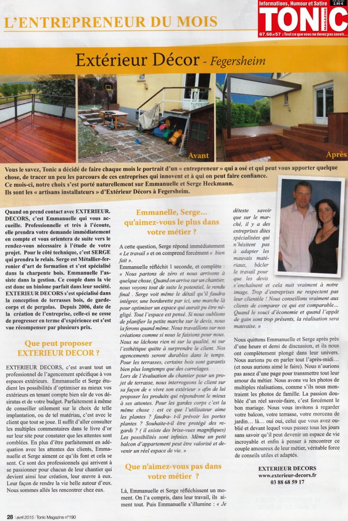 Portrait d'Exterieur Décors